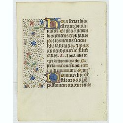 Leaf on vellum from a manuscript Book of Hours, use of Rome.