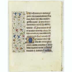 Leaf on vellum from a manuscript Book of Hours, use of Rome.