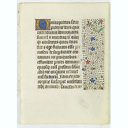 Leaf on vellum from a manuscript Book of Hours, use of Rome.