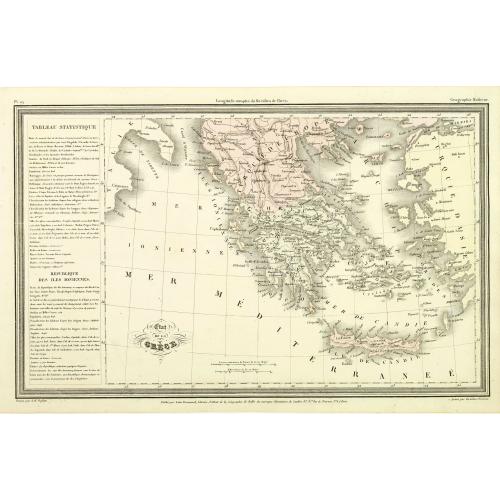 Old map image download for Etat de la Grèce.
