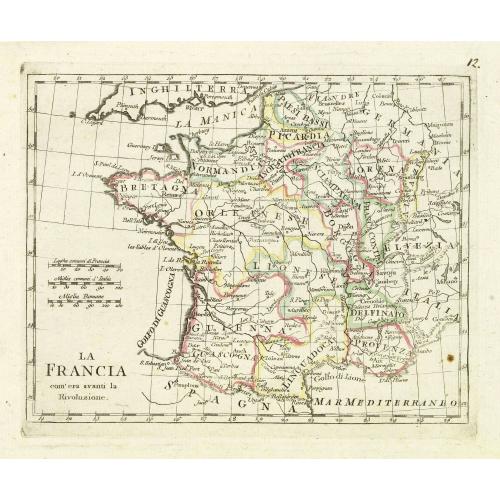 Old map image download for La Francia com'era avanti la rivoluzione.
