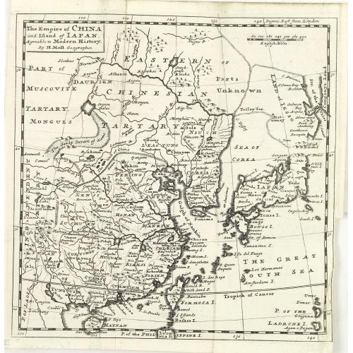 Old map image download for The empire of china and island of Japan.