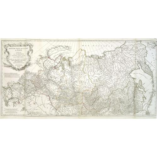 Old map image download for Troisième partie de la carte d'Asie, contenant la Sibérie, et quelques autres parties de la Tartarie. . .