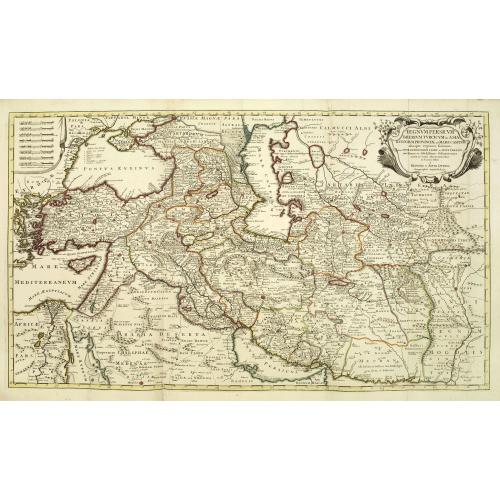 Regnum Persicum Imperium Turcicum in In Asia Russorum Provinciae ad Mare Caspium. . .