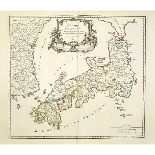 Old map image download for L'Empire du Japon divisé en sept principales parties. . .