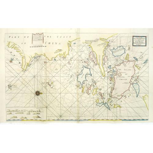 Old map image download for A large draught of the North part of CHINA. Shewing all the passages and chanells into the harbour of CHUSAN. / To the honourable the court of mannagers for the UNITED TRADE to the EAST INDIES.