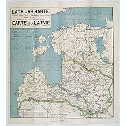 Latvijas Karte. . . Carte de la Latvie editée par le conseil national Latvien en Siberie.