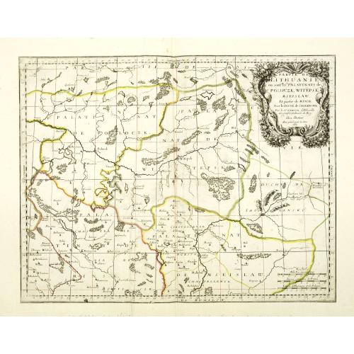 Old map image download for Partie de Lithuanie ou sont les Palatinats de Poloczk, Witepsk...
