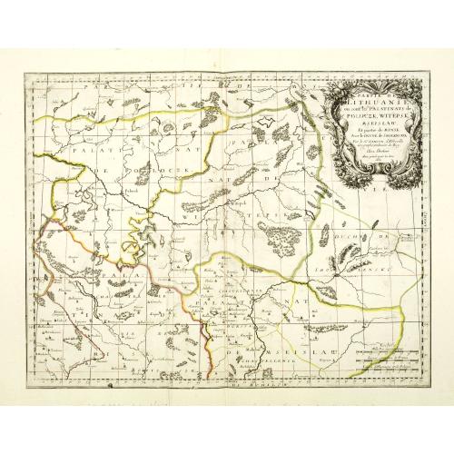 Old map image download for Partie de Lithuanie ou sont les Palatinats de Poloczk, Witepsk...