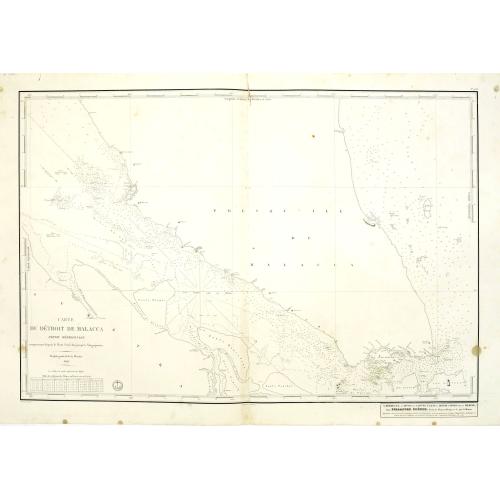 Carte du détroit de Malacca. Partie méridionale comprenant depuis le Mont Parcelar jusqu à Singapoure.