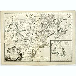 CARTE DU CANADA ET DES ETATS-UNIS de l'Amérique Septentrionale Par le S.r ROBERT DE VAUGONDY Geog. Ord.du Roi. . .