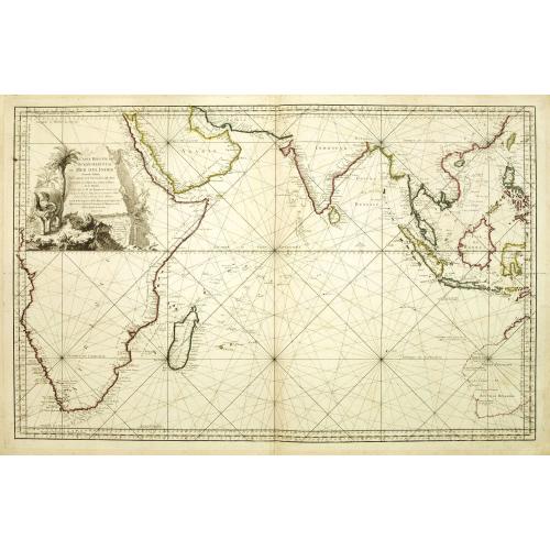Old map image download for Carte Réduite de l'Océan Oriental ou Mer des Indes.