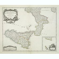 Partie méridionale du royaume de Naples où se trouvent la Calabre et l'isle et royaume de Sicile. . .