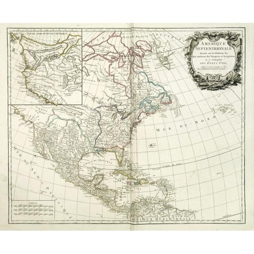 Old map image download for AMERIQUE SEPTENTRIONALE dressée sur les Relations les plus modernes des Voyageurs et Navigateurs ou se remarquent LES ETATS UNIS. . .