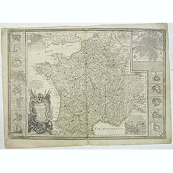 La France, divisée en ses principaux gouvernements. Avec toutes les Routes de ce Royaume. . .