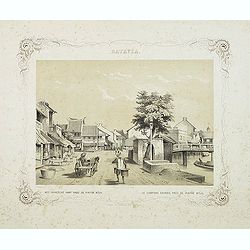 BATAVIA. Het chinesche kamp nabij de pintoe kitjil. Le campong chinois, près de Pintoe Kitjil.