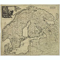 Accuratissima regnorum Sueciae, Daniae et Norvegiae, Tabula.