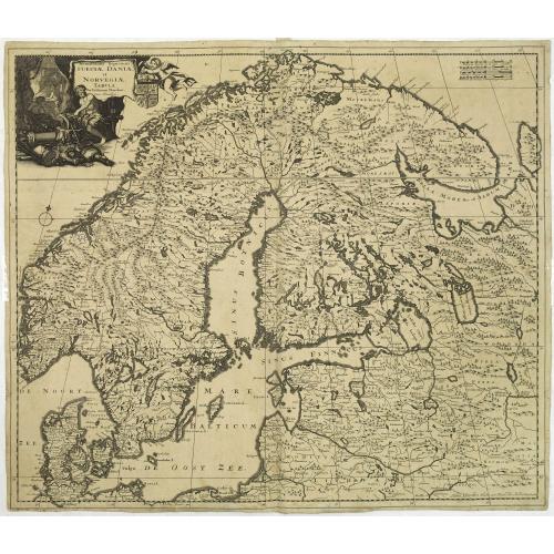Old map image download for Accuratissima regnorum Sueciae, Daniae et Norvegiae, Tabula.