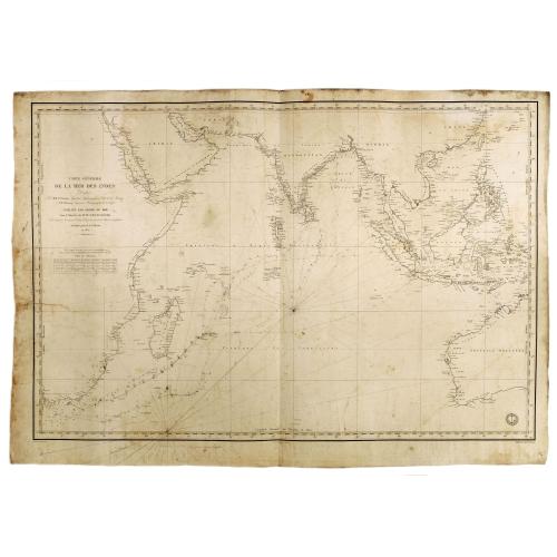 Old map image download for Carte Generale de la Mer des Indes Dressée par M.M.P.Daussy . . . P.E.Wissocq. . .