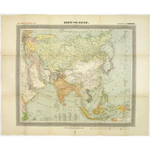 Old map image download for General Karte von Asien. Entworfen und gezeichnet von F. Handtke.