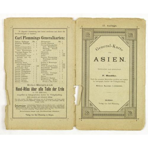 Old map image download for General Karte von Asien. Entworfen und gezeichnet von F. Handtke.