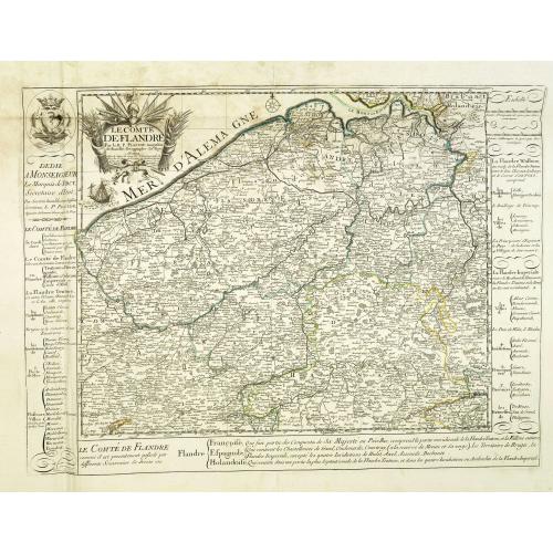 Old map image download for Le Comté de Flandre par P. Placide Augustin. . .