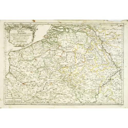 Old map image download for Provinces meridionales des Pays-Bas connues sous le nom de Flandres, autrement les Pays-Bas Catholiques . . .