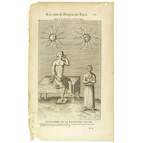 Old map image download for De la Ruine de l'Empire des Turcs Douziesme figure / Epigramme de la Douziesme figure. (101)