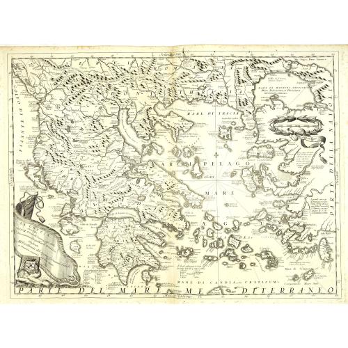 Old map image download for La Grecia descritta dal P. M. Coronelli Cosmografo della Serenissima Repubblica si Venezia dedicata all'Eccellenza del Signor Giovanni Lando.