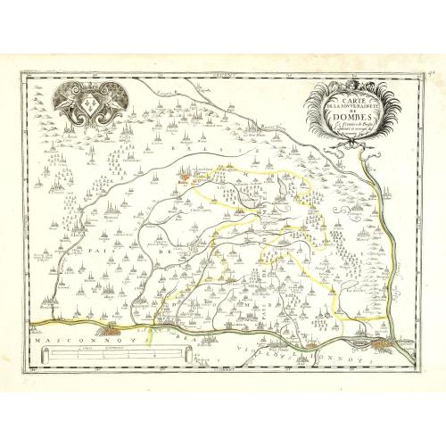 Old map image download for Carte de la Souveraineté de Dombes Et frontière de Bresse Augmentée et corrigée de nouveau.