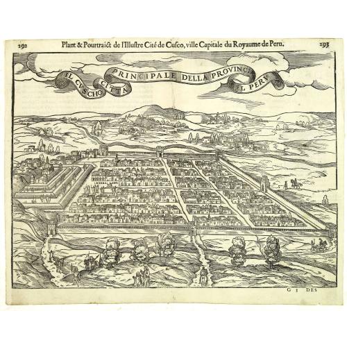 Old map image download for Il Cuscho citta principale della provincia del Peru.