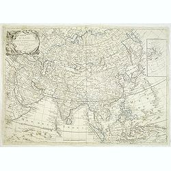 Carte d'Asie divisé en ses différénts Empires et Royaumes avec les nouvelles découvertes faîtes au Nord par différents voyageurs