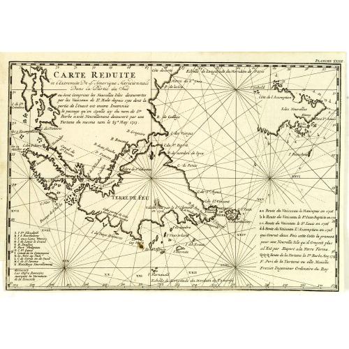 Old map image download for Carte réduite de l'extrémité de l'Amérique méridionale dans la partie du Sud . . .