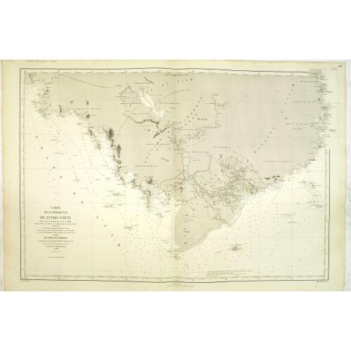 Old map image download for Carte de la presque'ile de L'Indo-Chine. . . jusqu'à l'entrée de la Rivière de Bang-Kok dans le Golfe de Siam. . .