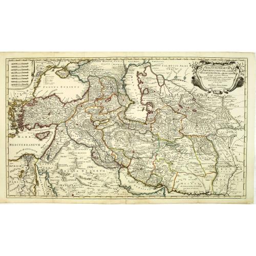 Old map image download for Regnum Persicum Imperium Turcicum in In Asia Russorum Provinciae ad Mare Caspium . . .