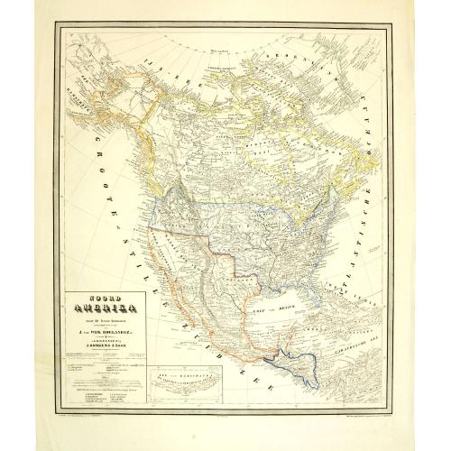 Old map image download for Noord Amerika naar de bestebronnen vervaardigd onder toezigt van J. van Wijk Roelandsz. . .