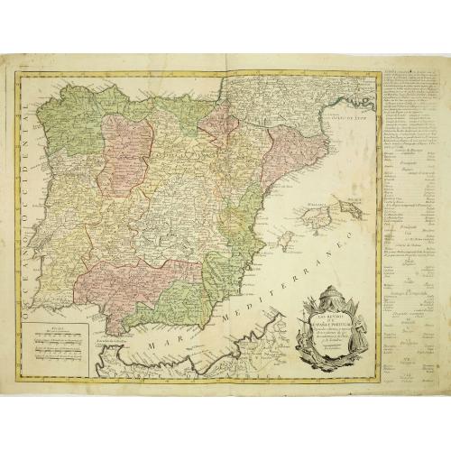 Old map image download for Los reynos de España y Portugal, según las últimas y nuevas observaciones de las Academias de Paris y de Londres.
