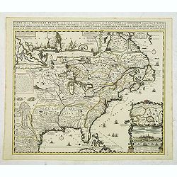 Carte de la Nouvelle Franc où se voit le cours des Grandes Rivières de St Laurens et de Mississipi Aujourd'hui St Louis . . .