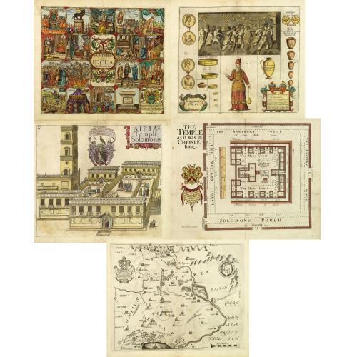 Old map image download for Pantheon sive Idola Judeorum. (together with) Atria Templi Solomonis (together with 4 other maps)