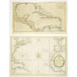 Carte de l'Océan Occidental Dressée pour servir à l'Histoire Générale des Voyageurs. (together with) A new map of the West Indies.