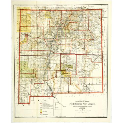 Old map image download for Department of the interior . . . Territory of New Mexico Compiled from the official Records. . .