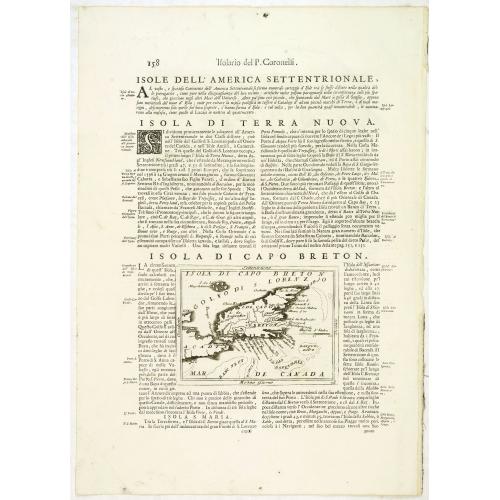 Old map image download for Isola di Capo Breton./ Isola e citta di cartagena Nell America.