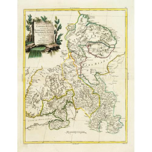 Old map image download for .La Lapponia Russa con Governi di Olonechoi, Carelia, Bielozero, ed Ingria. . .