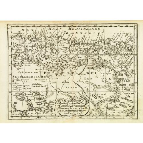 Old map image download for Gedeelte van Barbaryen, Waar in Legt 't Ryk van Algiers. . .