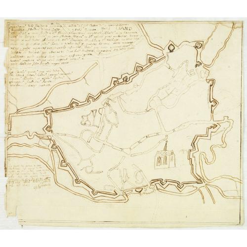 Old map image download for Gandauu Urbs flandria primaria. . . [Gent]