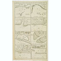 Afteekening van 8 voorname havens aen de west kust van de Caspische Zee.