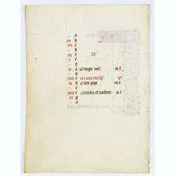 Calendar leaf for April from manuscript leaf from a Book of Hours.