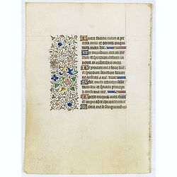 Manuscript leaf from a Parisian book of hours, on vellum.