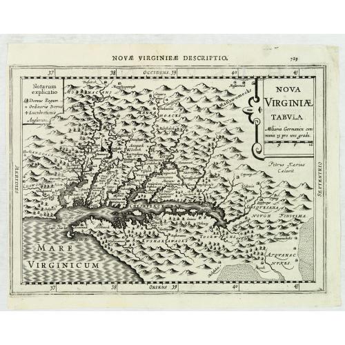 Old map image download for Nova Virginiae Tabula. . .