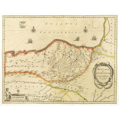 Old map image download for Biscaia et Guipuscoa Cantabriae Veteris Pars.